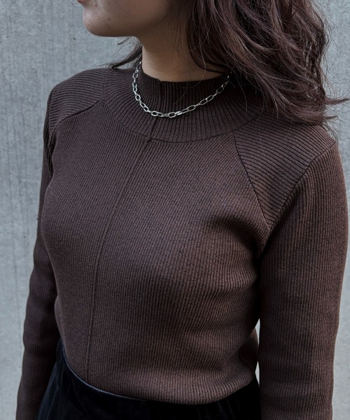 &g'aime(アンジェム)の「【&g'aime 】ラメアウトリンキングベーシックリブニット Lame Out-Linking Basic Rib Knit(ニット/セーター・レディース・ブラウン/ブラック/アイボリー・FREE)」の18枚目の写真