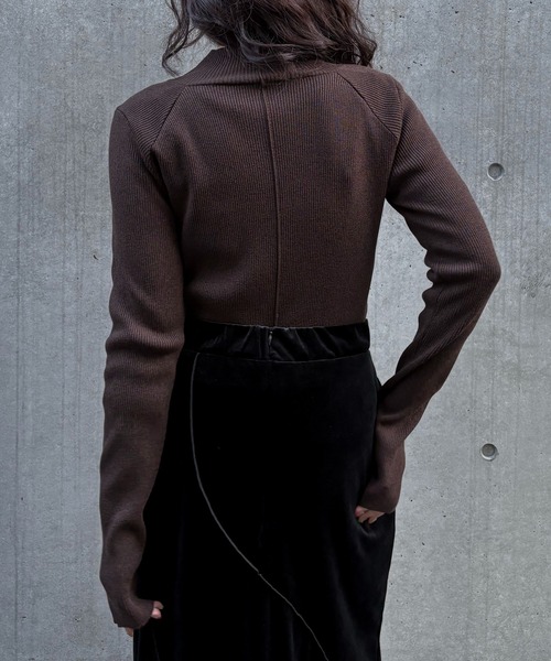&g'aime(アンジェム)の「【&g'aime 】ラメアウトリンキングベーシックリブニット Lame Out-Linking Basic Rib Knit(ニット/セーター・レディース・ブラウン/ブラック/アイボリー・FREE)」の22枚目の写真
