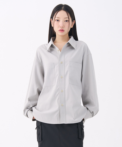 FDR(エフディーアール)の「Over Fit Pocket Shirt Jacket Gray(シャツ/ブラウス・レディース・その他・FREE)」の1枚目の写真