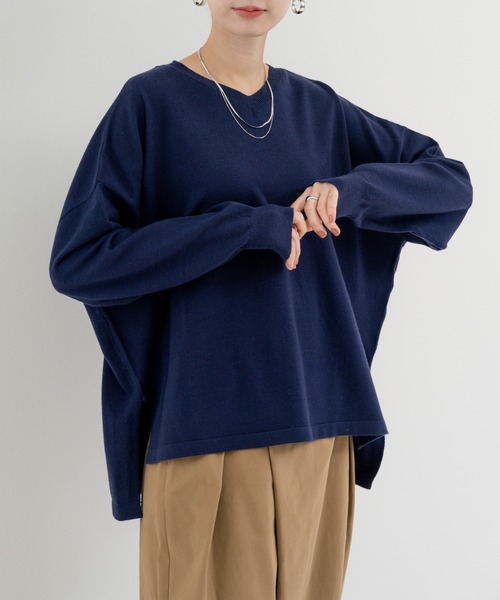 refinedworks(リファインドワークス)の「【refinedworks】 春カラー が可愛い Vネックプルオーバー(カーディガン/ボレロ・レディース・イエロー/ネイビー/ピンク・FREE)」の2枚目の写真
