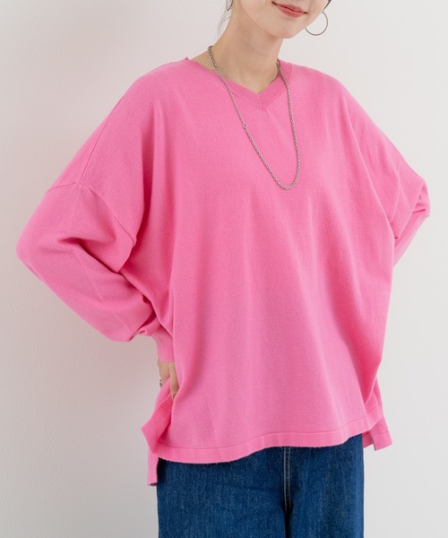 refinedworks(リファインドワークス)の「【refinedworks】 春カラー が可愛い Vネックプルオーバー(カーディガン/ボレロ・レディース・イエロー/ネイビー/ピンク・FREE)」の9枚目の写真