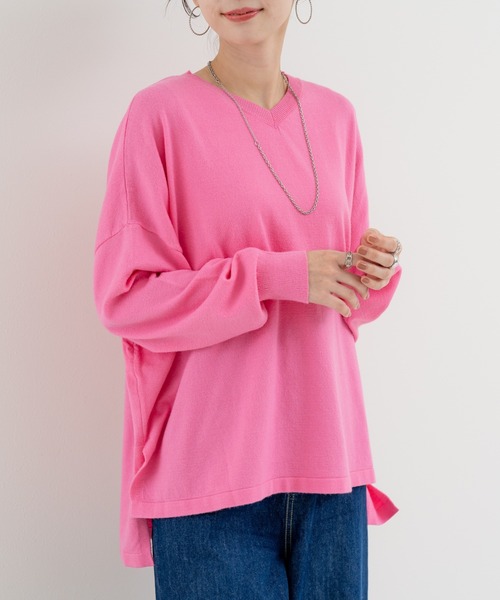 refinedworks(リファインドワークス)の「【refinedworks】 春カラー が可愛い Vネックプルオーバー(カーディガン/ボレロ・レディース・イエロー/ネイビー/ピンク・FREE)」の10枚目の写真
