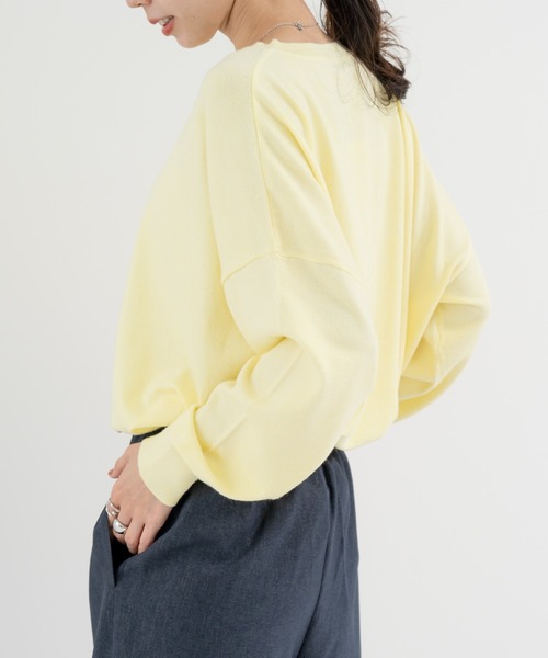 refinedworks(リファインドワークス)の「【refinedworks】 春カラー が可愛い Vネックプルオーバー(カーディガン/ボレロ・レディース・イエロー/ネイビー/ピンク・FREE)」の6枚目の写真