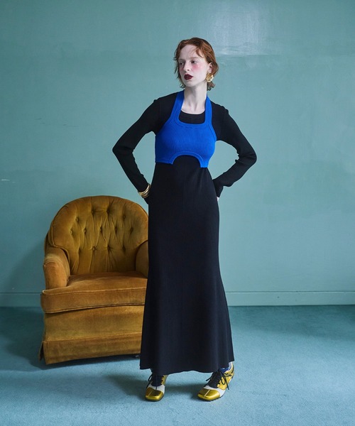 OMMO(オーエムエムオー)の「HALTER NECK KT BUSTIER OP SET(ワンピース・レディース・ブルー/ブラック/レッド・38/36)」の4枚目の写真