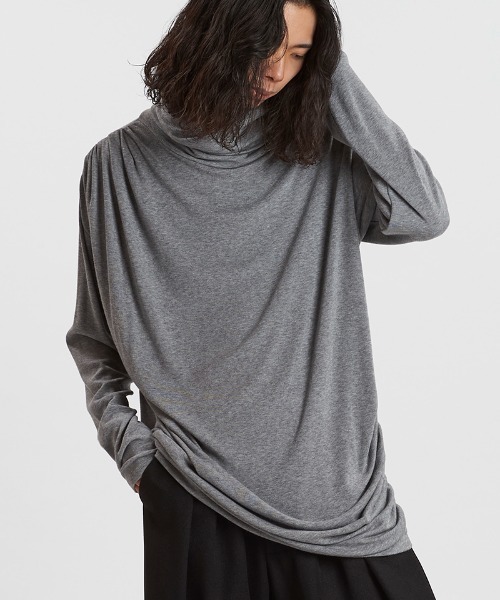 NO ID.（ノーアイディ）の「mlt5526-ﾎﾞﾘｭｰﾑﾈｯｸｷﾞｬｻﾞｰﾄﾞﾚｰﾌﾟPO プルオーバー(457006-392T)（Tシャツ/カットソー・メンズ・ホワイト/ブラック/グレー・ONE SIZE）」の3枚目の写真