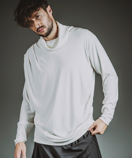 NO ID.（ノーアイディ）の「mlt5526-ﾎﾞﾘｭｰﾑﾈｯｸｷﾞｬｻﾞｰﾄﾞﾚｰﾌﾟPO プルオーバー(457006-392T)（Tシャツ/カットソー・メンズ・ホワイト/ブラック/グレー・ONE SIZE）」の8枚目の写真