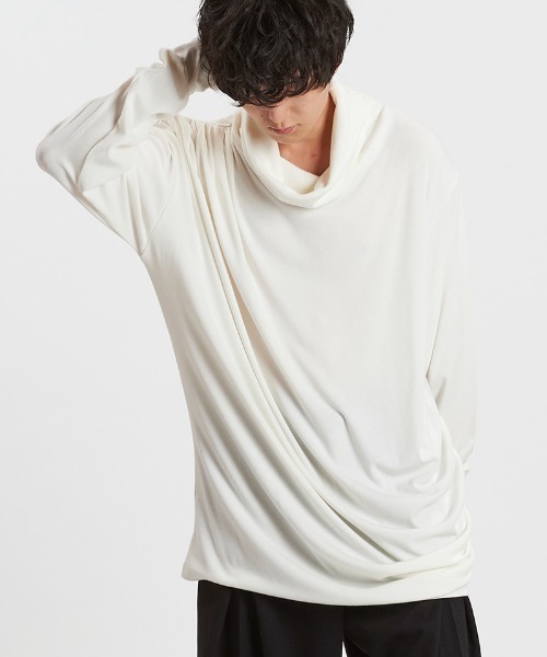NO ID.（ノーアイディ）の「mlt5526-ﾎﾞﾘｭｰﾑﾈｯｸｷﾞｬｻﾞｰﾄﾞﾚｰﾌﾟPO プルオーバー(457006-392T)（Tシャツ/カットソー・メンズ・ホワイト/ブラック/グレー・ONE SIZE）」の20枚目の写真