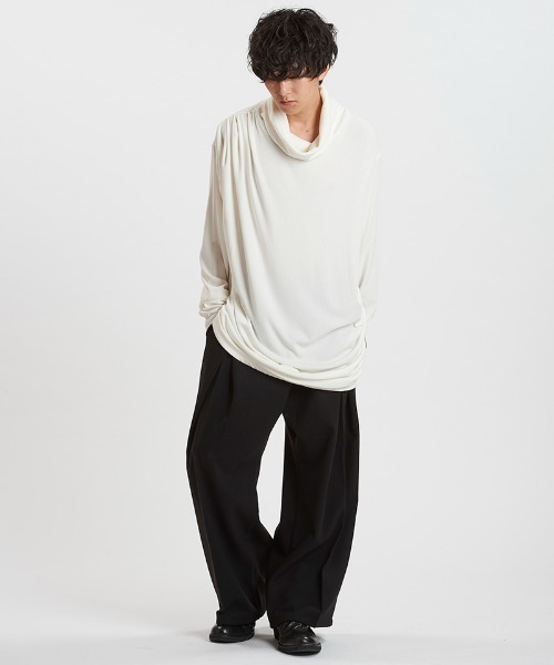 NO ID.（ノーアイディ）の「mlt5526-ﾎﾞﾘｭｰﾑﾈｯｸｷﾞｬｻﾞｰﾄﾞﾚｰﾌﾟPO プルオーバー(457006-392T)（Tシャツ/カットソー・メンズ・ホワイト/ブラック/グレー・ONE SIZE）」の22枚目の写真