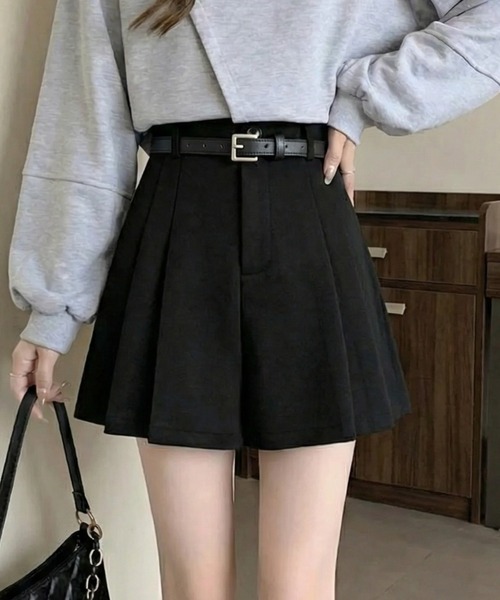cammie（キャミー）の「ハイウエストプリーツキュロットパンツ（その他パンツ・レディース・ブラウン/ブラック・M/L）」の2枚目の写真