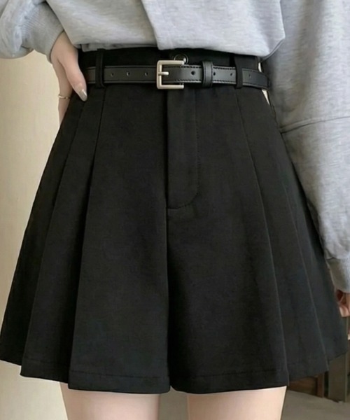 cammie（キャミー）の「ハイウエストプリーツキュロットパンツ（その他パンツ・レディース・ブラウン/ブラック・M/L）」の3枚目の写真