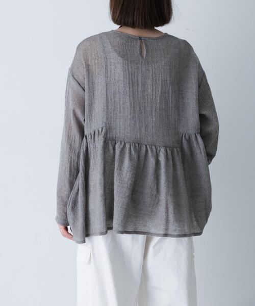 ウールガーゼギャザープルオーバー（シャツ/ブラウス）｜かぐれ