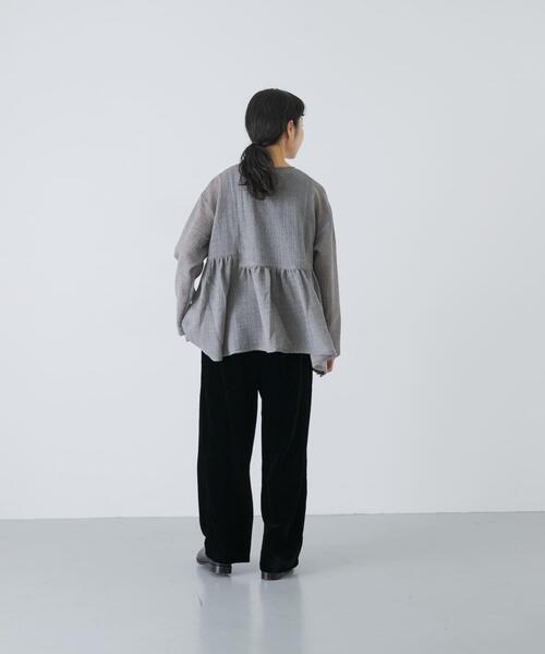 かぐれ（カグレ）の「ウールガーゼギャザープルオーバー（シャツ/ブラウス・レディース・ブラック/グレー系その他・FREE）」の8枚目の写真