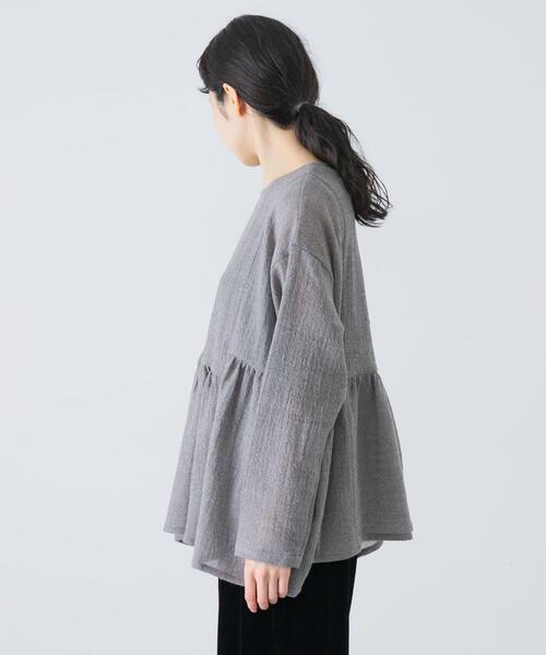 かぐれ（カグレ）の「ウールガーゼギャザープルオーバー（シャツ/ブラウス・レディース・ブラック/グレー系その他・FREE）」の10枚目の写真