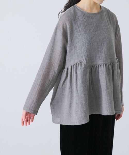 かぐれ（カグレ）の「ウールガーゼギャザープルオーバー（シャツ/ブラウス・レディース・ブラック/グレー系その他・FREE）」の12枚目の写真