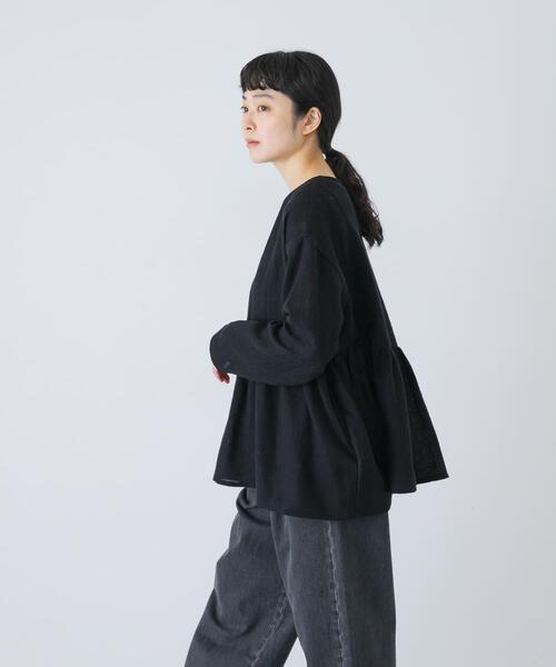 かぐれ（カグレ）の「ウールガーゼギャザープルオーバー（シャツ/ブラウス・レディース・ブラック/グレー系その他・FREE）」の18枚目の写真