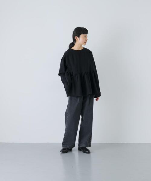 かぐれ（カグレ）の「ウールガーゼギャザープルオーバー（シャツ/ブラウス・レディース・ブラック/グレー系その他・FREE）」の19枚目の写真