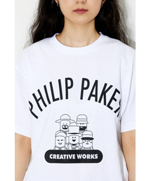 PHILIPPAKER（フィリップペイカー）の「ファミリー半袖Tシャツホワイト（Tシャツ/カットソー）」