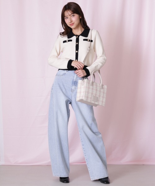 JILL by JILL STUART(ジルバイジルスチュアート)の「◇バイカラー衿付きカーディガン(ニット/セーター・レディース・ブラック系その他/ホワイト系その他・FREE)」の14枚目の写真
