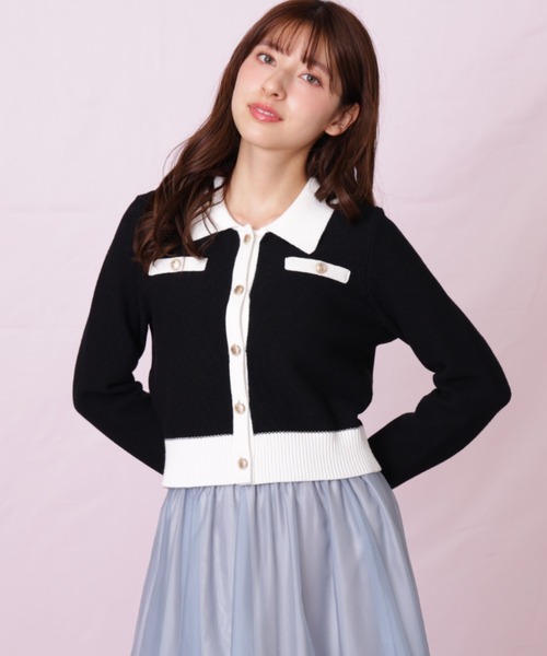 JILL by JILL STUART(ジルバイジルスチュアート)の「◇バイカラー衿付きカーディガン(ニット/セーター・レディース・ブラック系その他/ホワイト系その他・FREE)」の17枚目の写真