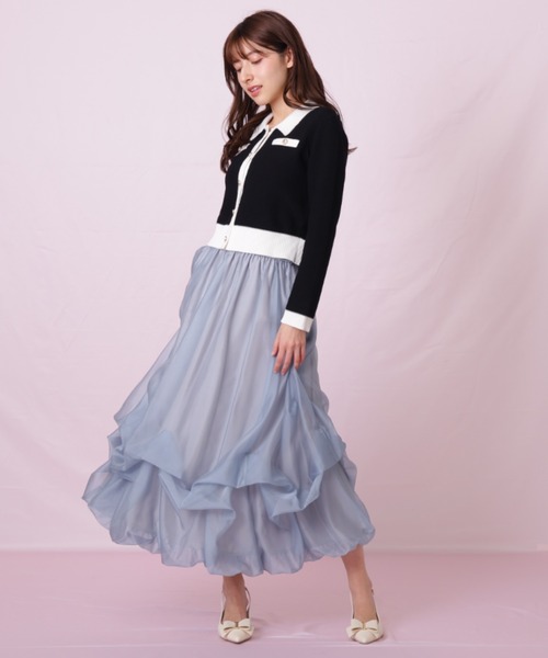JILL by JILL STUART(ジルバイジルスチュアート)の「◇バイカラー衿付きカーディガン(ニット/セーター・レディース・ブラック系その他/ホワイト系その他・FREE)」の4枚目の写真
