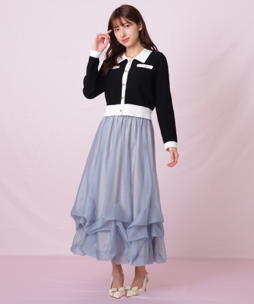 JILL by JILL STUART(ジルバイジルスチュアート)の「◇バイカラー衿付きカーディガン(ニット/セーター・レディース・ブラック系その他/ホワイト系その他・FREE)」の5枚目の写真
