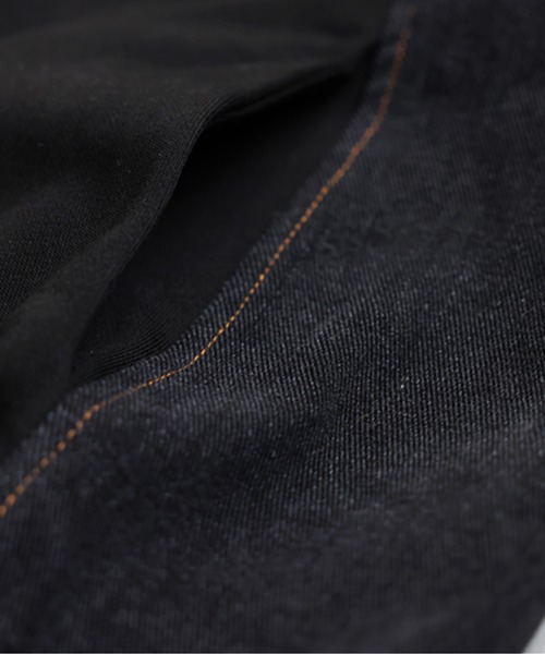 antiqua(アンティカ)の「異素材切替 裏毛×デニム パーカー(パーカー・レディース・ブラック/グレー・ONESIZE)」の7枚目の写真