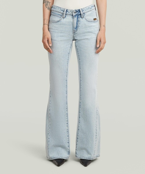 G-STAR(ジースター)の「Stevey 3D Flare Jeans/立体裁断ヴィンテージライクウォッシュ加工フレアジーンズ/ブーツカットデニムパンツ(デニムパンツ・レディース・ブルー系その他・25inch/26inch/24inch/27inch)」の1枚目の写真