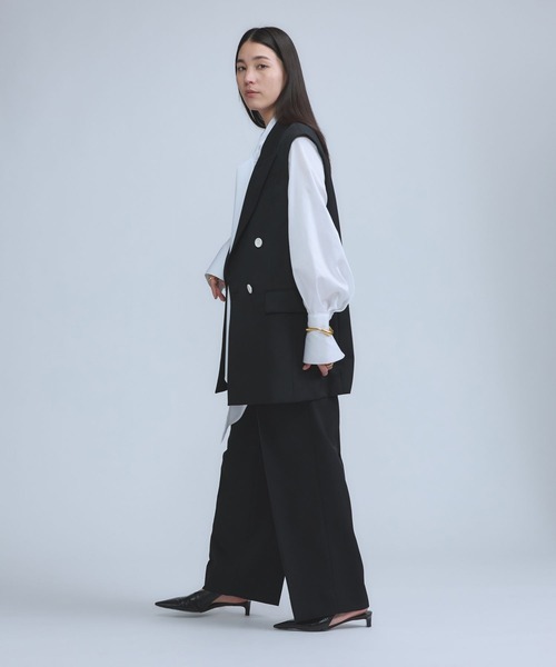 Chaos（カオス）の「Chaos(カオス)/ エクールジャケットジレ　【セットアップ可】（その他アウター・レディース・ブラック/ベージュ・FREE）」の4枚目の写真