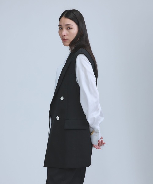 Chaos（カオス）の「Chaos(カオス)/ エクールジャケットジレ　【セットアップ可】（その他アウター・レディース・ブラック/ベージュ・FREE）」の7枚目の写真