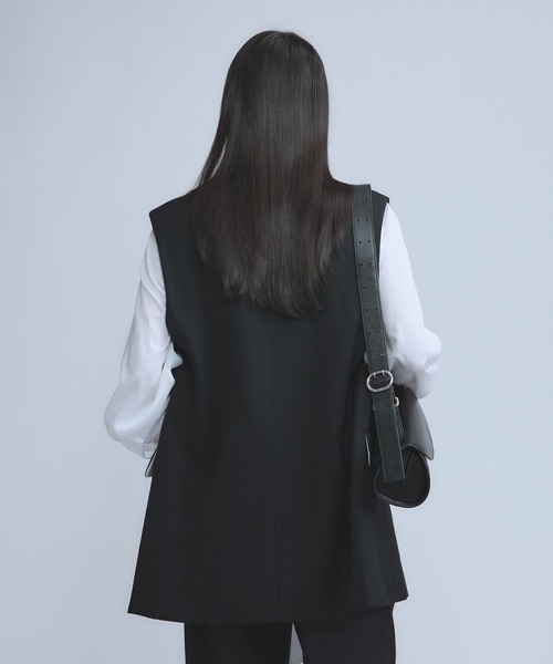 Chaos（カオス）の「Chaos(カオス)/ エクールジャケットジレ　【セットアップ可】（その他アウター・レディース・ブラック/ベージュ・FREE）」の9枚目の写真