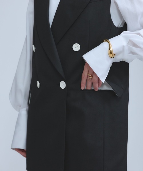 Chaos（カオス）の「Chaos(カオス)/ エクールジャケットジレ　【セットアップ可】（その他アウター・レディース・ブラック/ベージュ・FREE）」の11枚目の写真