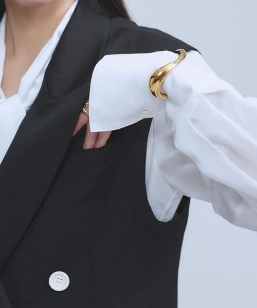 Chaos（カオス）の「Chaos(カオス)/ エクールジャケットジレ　【セットアップ可】（その他アウター・レディース・ブラック/ベージュ・FREE）」の12枚目の写真