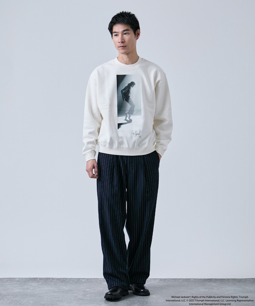 B.C STOCK（ベーセーストック）の「マイケルジャクソン別注 クルーネックスウェット（Tシャツ/カットソー・メンズ・ブラック系その他/チャコールグレー/ホワイト/ブラック・MEDIUM/LARGE）」の17枚目の写真