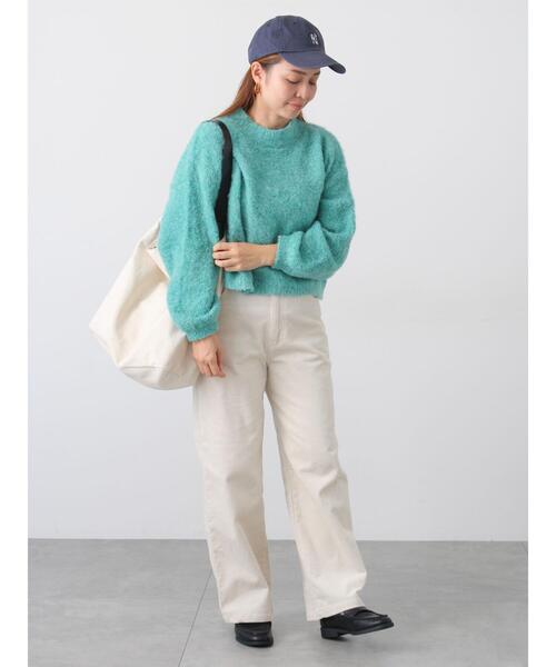 Lugnoncure（ルノンキュール）の「ブークレクロップドニット（ニット/セーター・レディース・レッド/グリーン/ベージュ/チャコールグレー/グレー・F）」の7枚目の写真