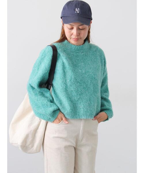 Lugnoncure（ルノンキュール）の「ブークレクロップドニット（ニット/セーター・レディース・レッド/グリーン/ベージュ/チャコールグレー/グレー・F）」の8枚目の写真