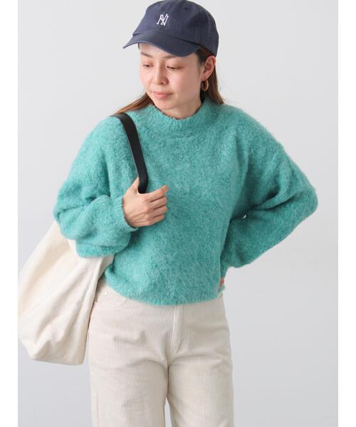 Lugnoncure（ルノンキュール）の「ブークレクロップドニット（ニット/セーター・レディース・レッド/グリーン/ベージュ/チャコールグレー/グレー・F）」の9枚目の写真