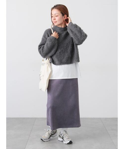 Lugnoncure（ルノンキュール）の「ブークレクロップドニット（ニット/セーター・レディース・レッド/グリーン/ベージュ/チャコールグレー/グレー・F）」の10枚目の写真