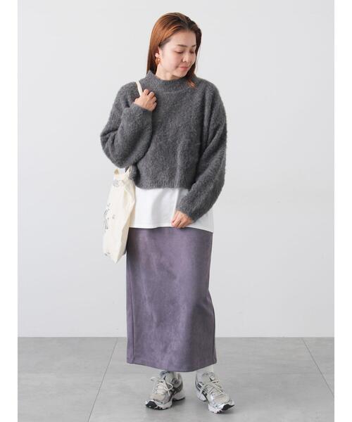 Lugnoncure（ルノンキュール）の「ブークレクロップドニット（ニット/セーター・レディース・レッド/グリーン/ベージュ/チャコールグレー/グレー・F）」の11枚目の写真