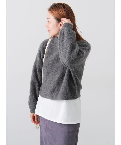 Lugnoncure（ルノンキュール）の「ブークレクロップドニット（ニット/セーター・レディース・レッド/グリーン/ベージュ/チャコールグレー/グレー・F）」の13枚目の写真