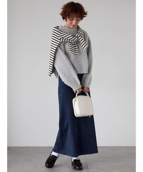 Lugnoncure（ルノンキュール）の「ブークレクロップドニット（ニット/セーター・レディース・レッド/グリーン/ベージュ/チャコールグレー/グレー・F）」の15枚目の写真