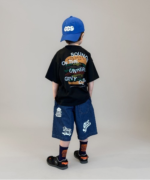 GROOVY COLORS（グルービーカラーズ）の「8oz Denim Graffiti Twisted Shorts（その他パンツ・キッズ・ネイビー・135/145）」の5枚目の写真