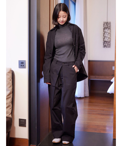 AYIHOLIC CASHMERE（アイホリックカシミア）の「アウター型オーバーシャツ（シャツ/ブラウス・レディース・ブラック・SMALL/MEDIUM）」の4枚目の写真