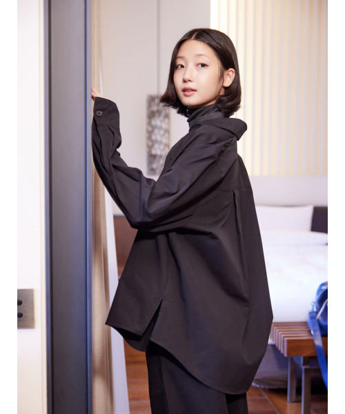 AYIHOLIC CASHMERE（アイホリックカシミア）の「アウター型オーバーシャツ（シャツ/ブラウス・レディース・ブラック・SMALL/MEDIUM）」の6枚目の写真