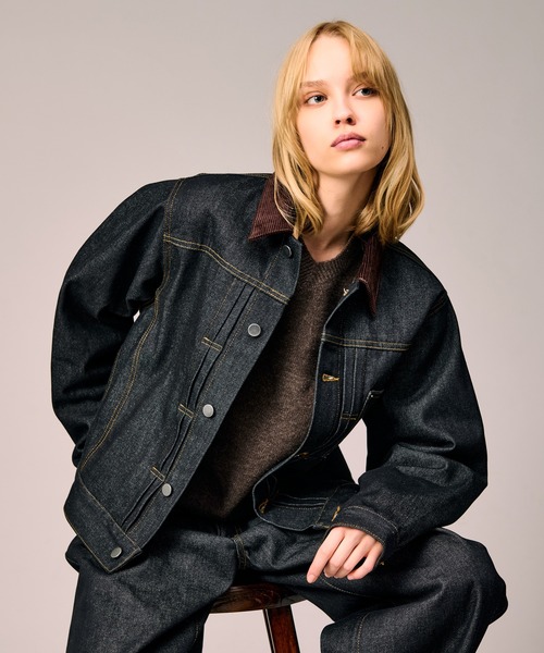 WETTEMPT（ウィテンプト）の「CORDUROY COLLAR DENIM JACKET / コーデュロイカラーデニムジャケット（デニムジャケット・メンズ・ブルー/ダークインディゴブルー/ブラック・LARGE/MEDIUM/SMALL）」の18枚目の写真