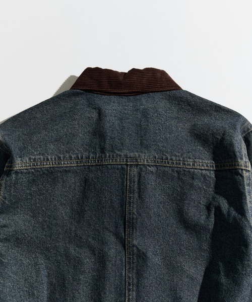WETTEMPT（ウィテンプト）の「CORDUROY COLLAR DENIM JACKET / コーデュロイカラーデニムジャケット（デニムジャケット・メンズ・ブルー/ダークインディゴブルー/ブラック・LARGE/MEDIUM/SMALL）」の6枚目の写真