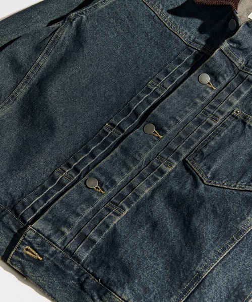 WETTEMPT（ウィテンプト）の「CORDUROY COLLAR DENIM JACKET / コーデュロイカラーデニムジャケット（デニムジャケット・メンズ・ブルー/ダークインディゴブルー/ブラック・LARGE/MEDIUM/SMALL）」の8枚目の写真