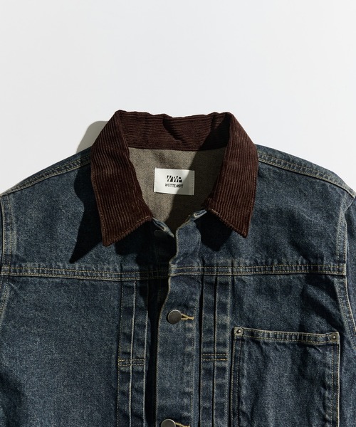 WETTEMPT（ウィテンプト）の「CORDUROY COLLAR DENIM JACKET / コーデュロイカラーデニムジャケット（デニムジャケット・メンズ・ブルー/ダークインディゴブルー/ブラック・LARGE/MEDIUM/SMALL）」の9枚目の写真