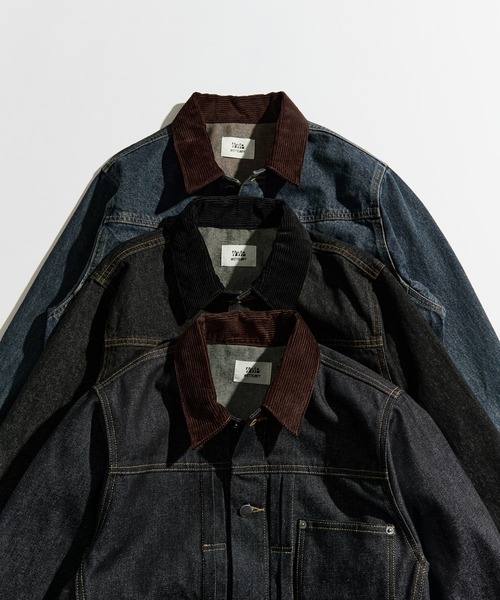 WETTEMPT（ウィテンプト）の「CORDUROY COLLAR DENIM JACKET / コーデュロイカラーデニムジャケット（デニムジャケット・メンズ・ブルー/ダークインディゴブルー/ブラック・LARGE/MEDIUM/SMALL）」の14枚目の写真