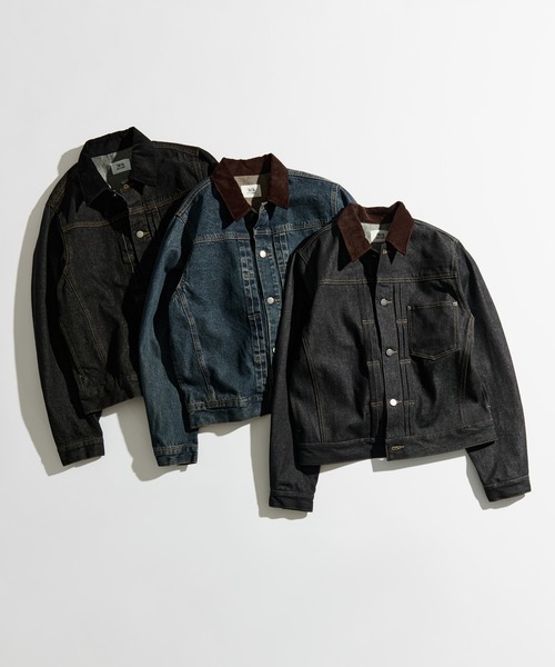 WETTEMPT（ウィテンプト）の「CORDUROY COLLAR DENIM JACKET / コーデュロイカラーデニムジャケット（デニムジャケット・メンズ・ブルー/ダークインディゴブルー/ブラック・LARGE/MEDIUM/SMALL）」の15枚目の写真