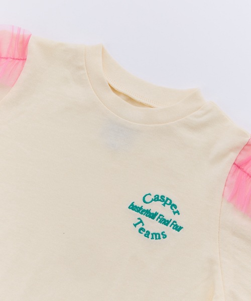 Ocean&Ground(オーシャン&グラウンド)の「ラメチュールフリルスリーブロンT(Tシャツ/カットソー・キッズ・ライトグレー/ホワイト/イエロー・80/90/95/100/110/120/130/140)」の18枚目の写真